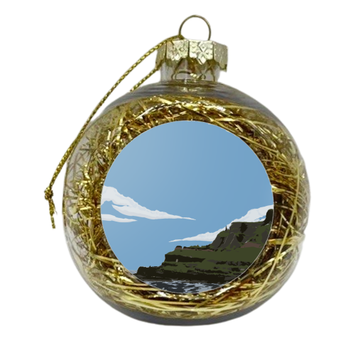 Belfast Cliffs - xmas bauble by Blythe Hawkins