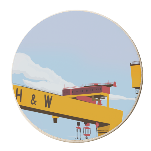 Belfast Dockyard - personalised beer coaster by Blythe Hawkins