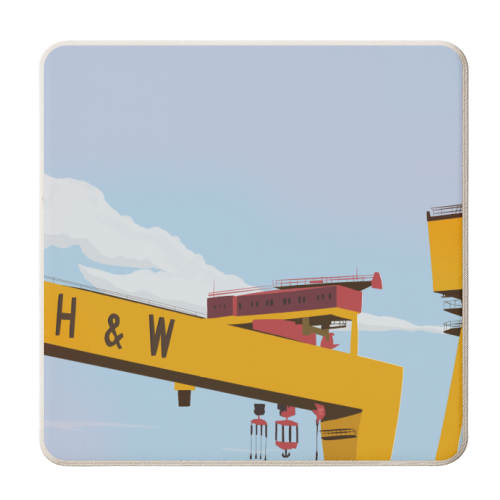 Belfast Dockyard - personalised beer coaster by Blythe Hawkins