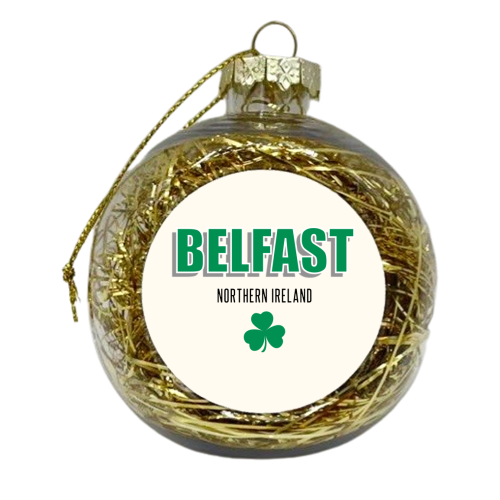 Belfast Northern Ireland (with clover) - xmas bauble by Adam Regester