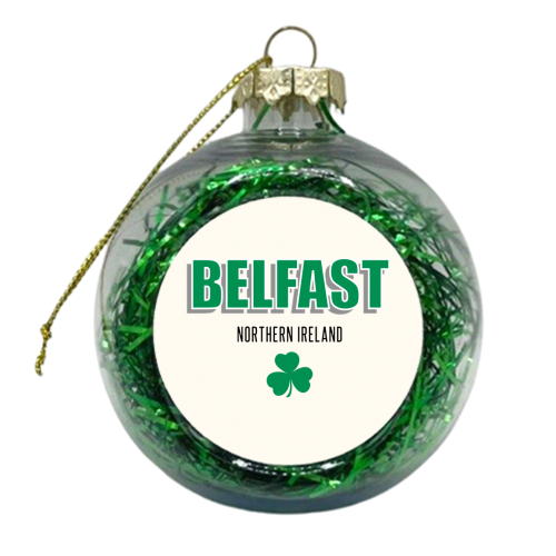 Belfast Northern Ireland (with clover) - xmas bauble by Adam Regester
