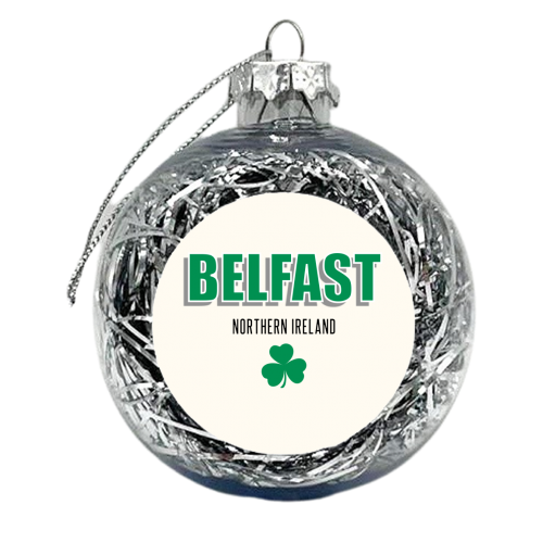 Belfast Northern Ireland (with clover) - xmas bauble by Adam Regester
