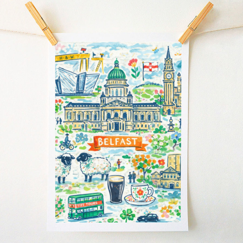 Belfast Painting - A1 - A4 art print by Ms Doodle