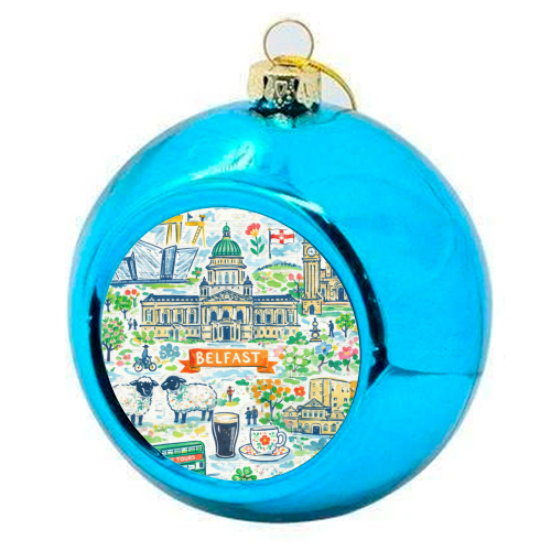 Belfast Painting - colourful christmas bauble by Ms Doodle