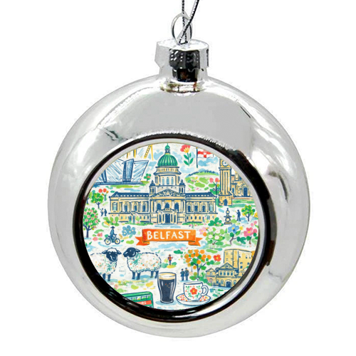 Belfast Painting - colourful christmas bauble by Ms Doodle