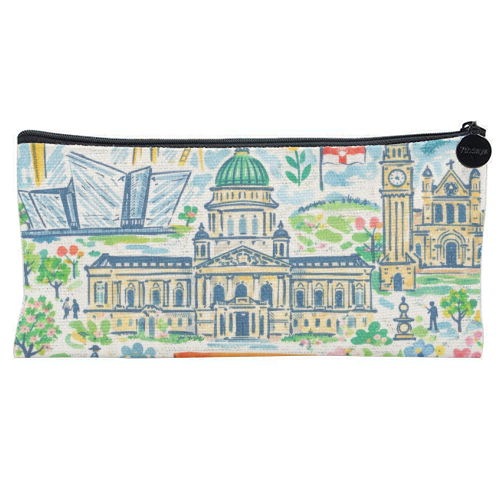 Belfast Painting - flat pencil case by Ms Doodle