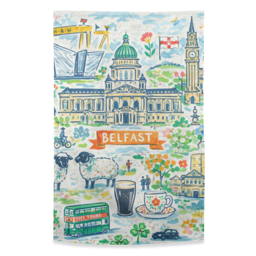 Belfast Painting - funny tea towel by Ms Doodle