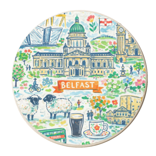 Belfast Painting - personalised beer coaster by Ms Doodle