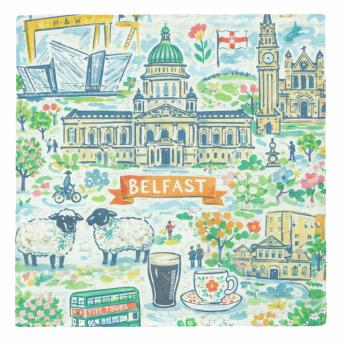 Belfast Painting - personalised beer coaster by Ms Doodle