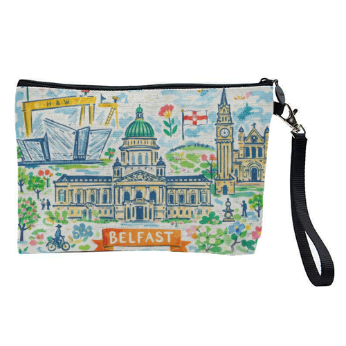 Belfast Painting - pretty makeup bag by Ms Doodle