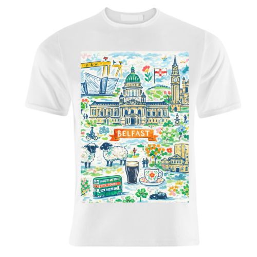 Belfast Painting - unique t shirt by Ms Doodle