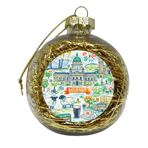 Belfast Painting - xmas bauble by Ms Doodle