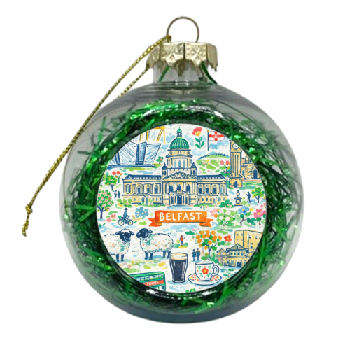 Belfast Painting - xmas bauble by Ms Doodle
