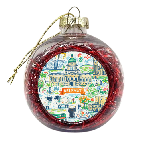 Belfast Painting - xmas bauble by Ms Doodle