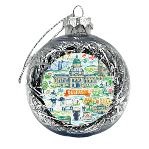 Belfast Painting - xmas bauble by Ms Doodle