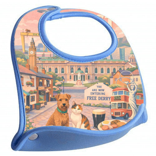 Belfast Pastel Poster - feeding bib by AP
