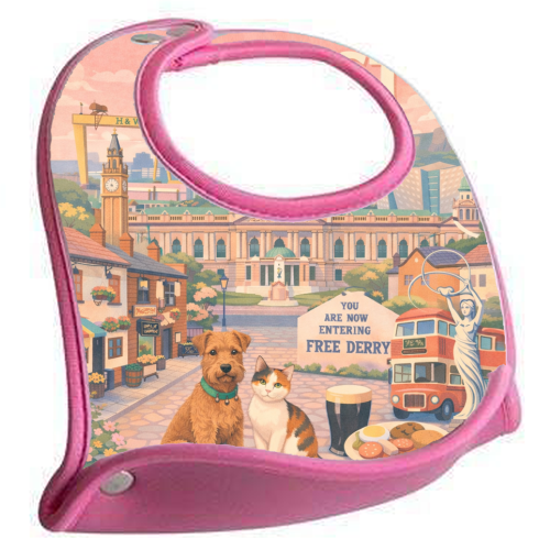 Belfast Pastel Poster - feeding bib by AP