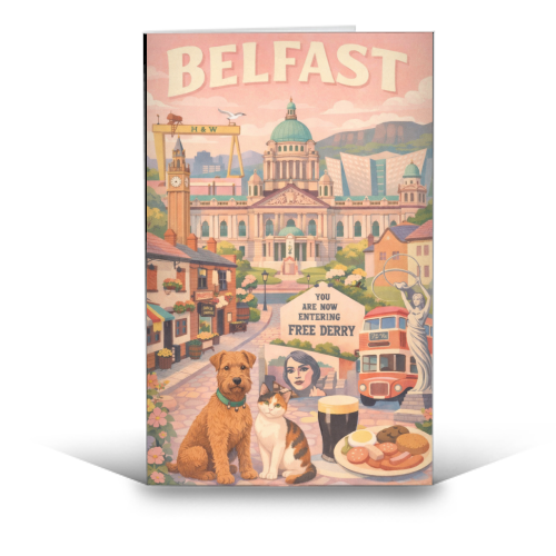 Belfast Pastel Poster - funny greeting card by AP