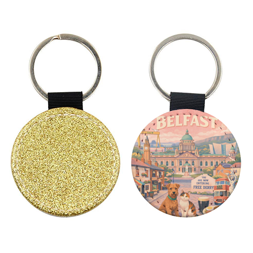 Belfast Pastel Poster - keyring by AP