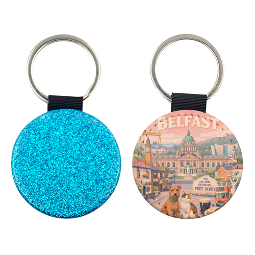 Belfast Pastel Poster - keyring by AP