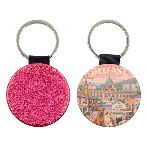 Belfast Pastel Poster - keyring by AP