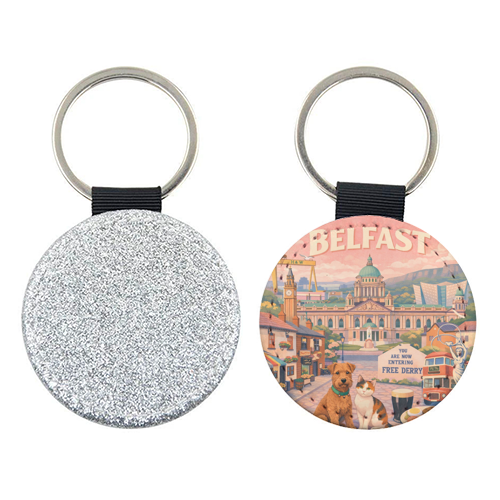 Belfast Pastel Poster - keyring by AP