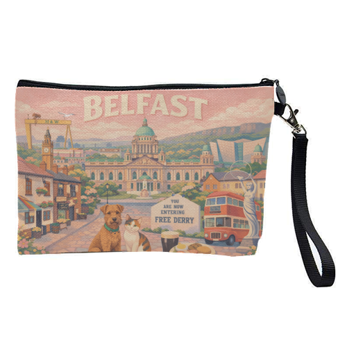 Belfast Pastel Poster - pretty makeup bag by AP