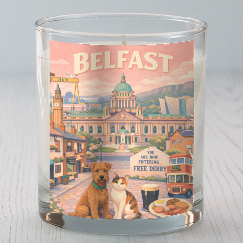 Belfast Pastel Poster - scented candle by AP
