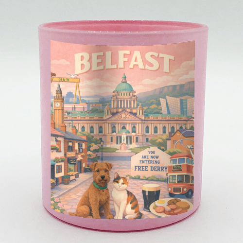 Belfast Pastel Poster - scented candle by AP
