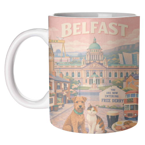 Belfast Pastel Poster - unique mug by AP