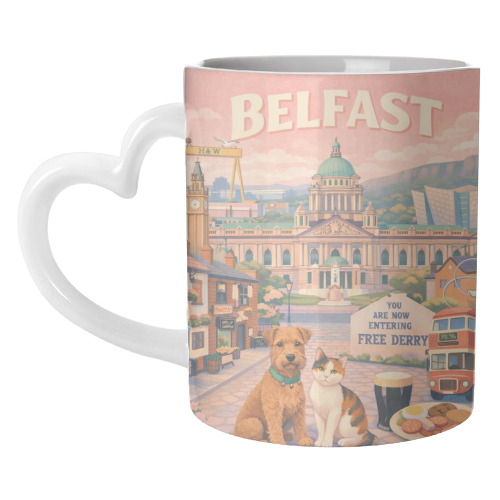 Belfast Pastel Poster - unique mug by AP