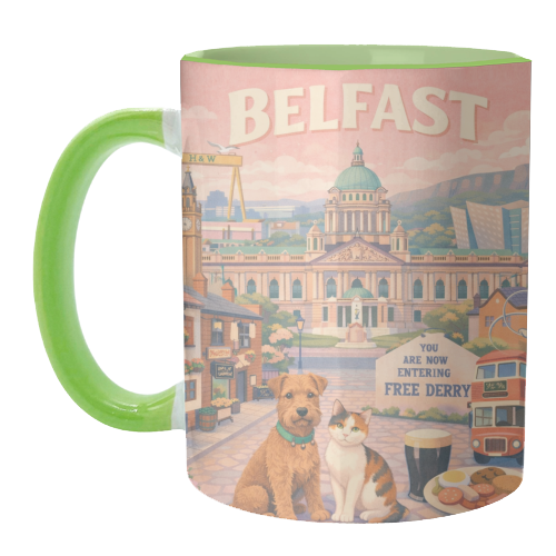 Belfast Pastel Poster - unique mug by AP