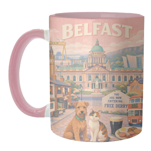 Belfast Pastel Poster - unique mug by AP