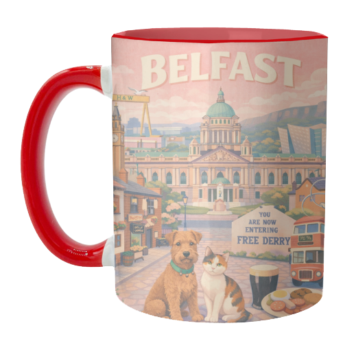 Belfast Pastel Poster - unique mug by AP