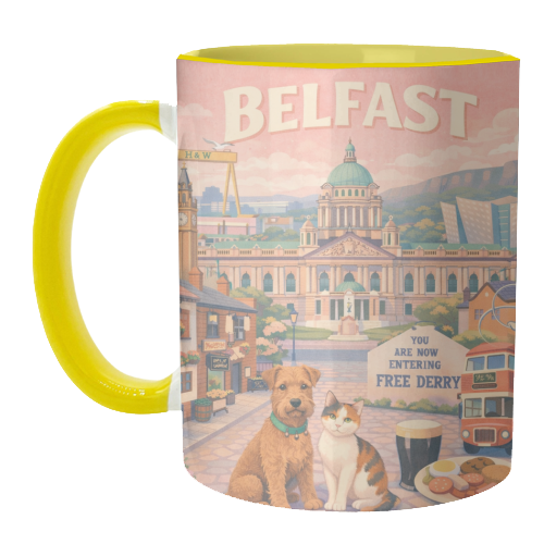 Belfast Pastel Poster - unique mug by AP