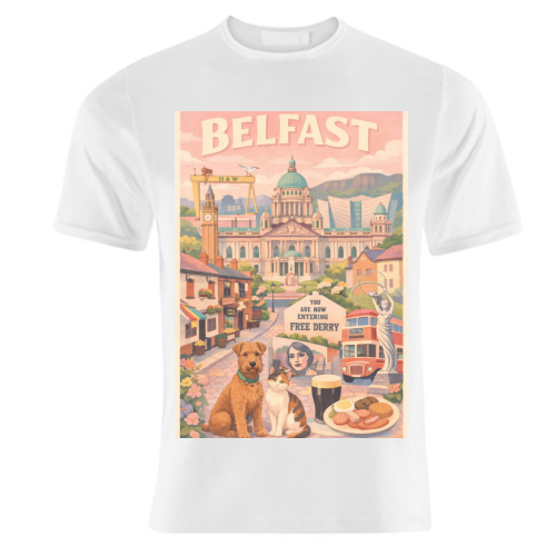 Belfast Pastel Poster - unique t shirt by AP