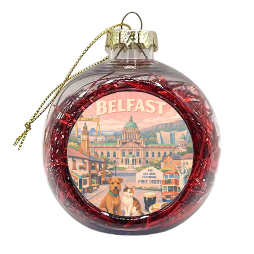 Belfast Pastel Poster - xmas bauble by AP