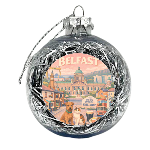 Belfast Pastel Poster - xmas bauble by AP