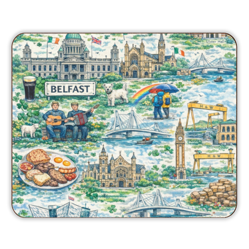 Belfast Watercolour - designer placemat by Ms Doodle