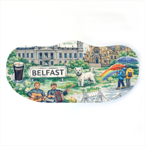 Belfast Watercolour - face cover mask by Ms Doodle