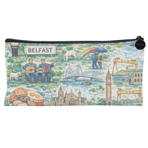 Belfast Watercolour - flat pencil case by Ms Doodle