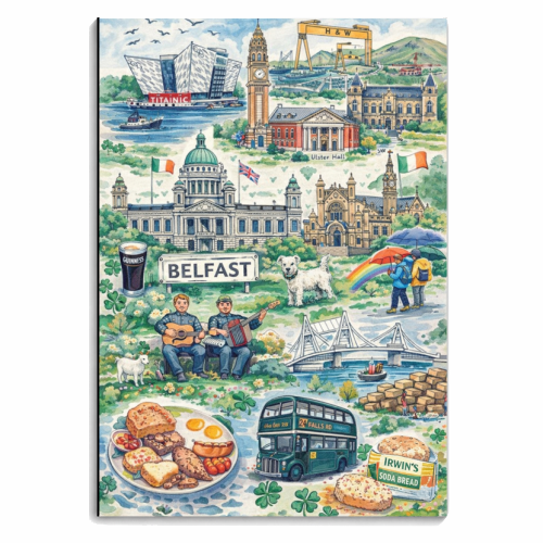Belfast Watercolour - personalised A4, A5, A6 notebook by Ms Doodle