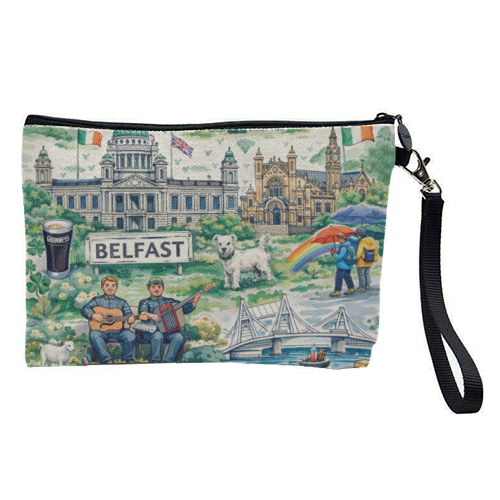Belfast Watercolour - pretty makeup bag by Ms Doodle