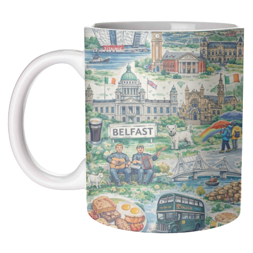 Belfast Watercolour - unique mug by Ms Doodle
