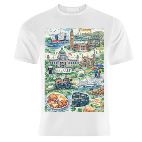Belfast Watercolour - unique t shirt by Ms Doodle