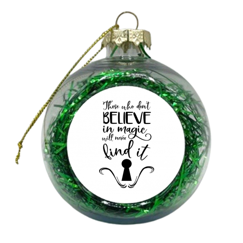 believe in magic -alice - xmas bauble by haris kavalla