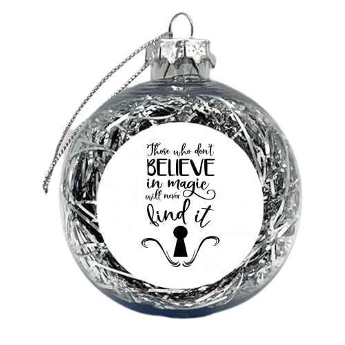 believe in magic -alice - xmas bauble by haris kavalla
