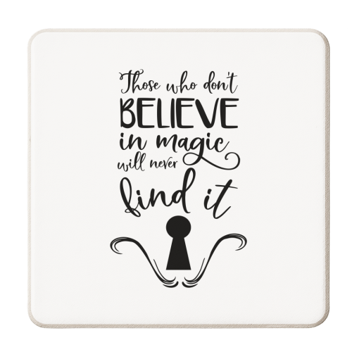 believe in magic -alice - personalised beer coaster by haris kavalla