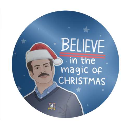 Believe in the magic of Christmas - Circle Sticker by Loren Grosvenor