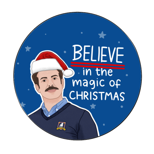 Believe in the magic of Christmas - Circle Sticker by Loren Grosvenor